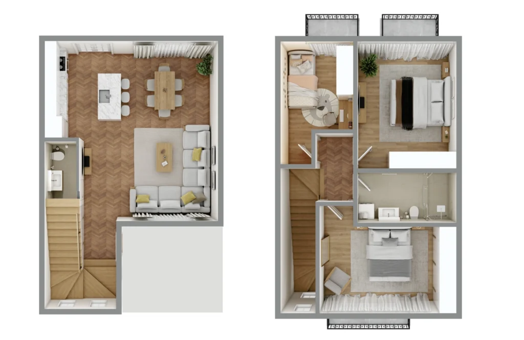 3 bedroom duplex floor plan