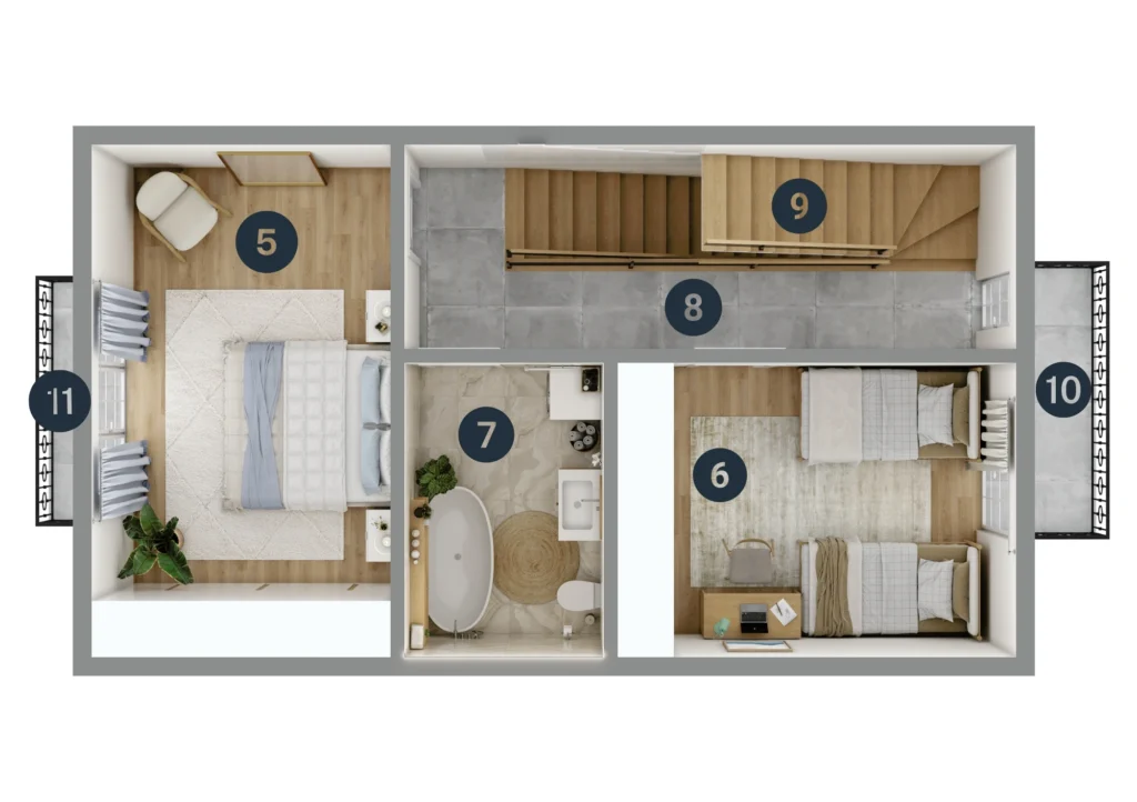 3 bedroom triplex floor plan 2