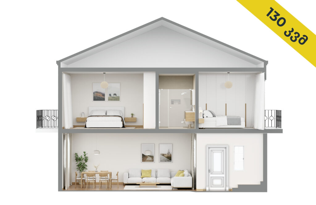 3 Bedroom Duplex Dollhouse