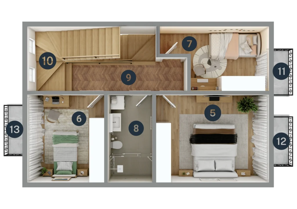 4 bedroom triplex floor plan 2