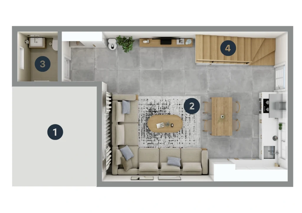 2 bedroom duplex floor plan